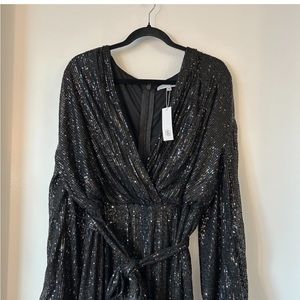 Baltic Born Women's Brussels Sequin Jumpsuit Black Size 1X
